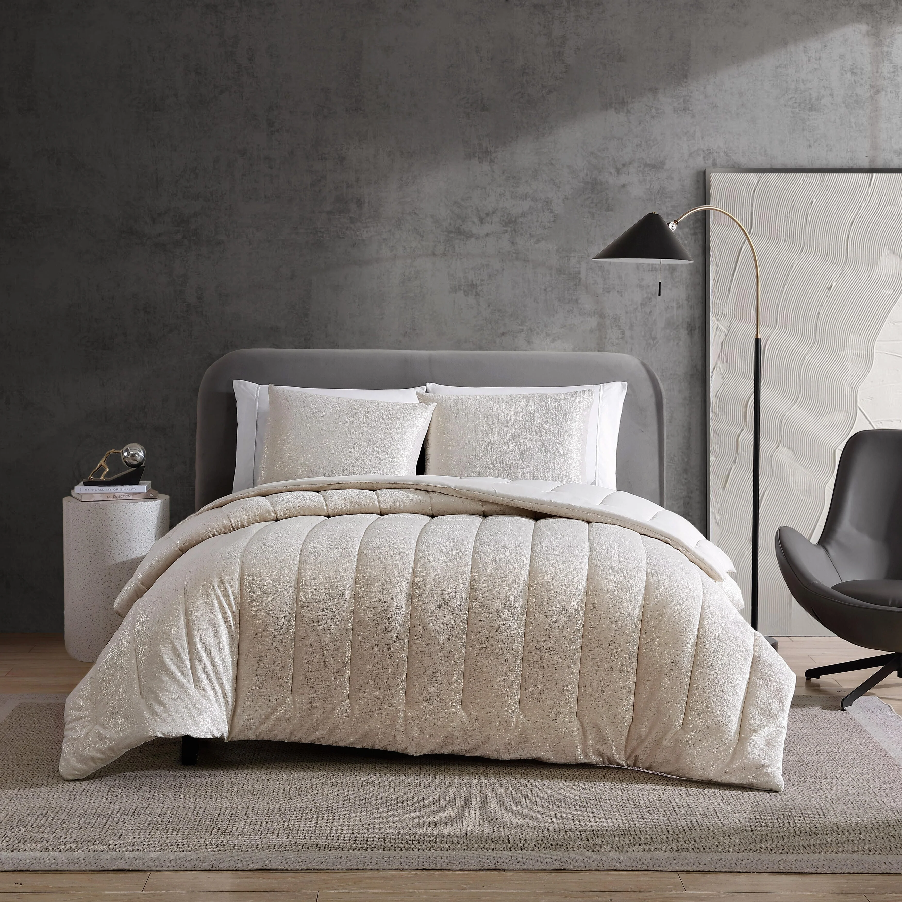 Kenneth Cole Banks Velvet Metallic Reversible Comforter Set