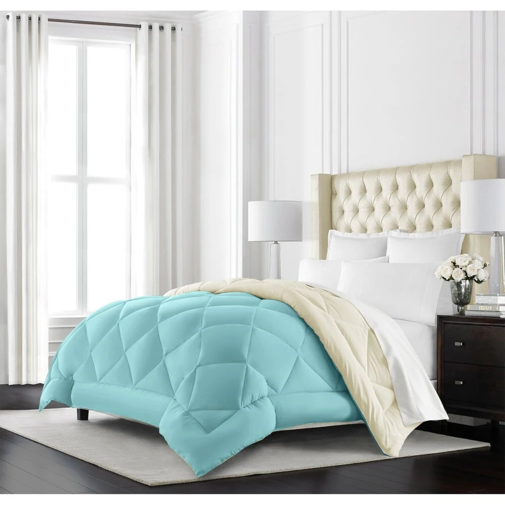 Beckham Hotel Collection All Season Goose Down Alternative Diamond Pattern Reversible Comforter