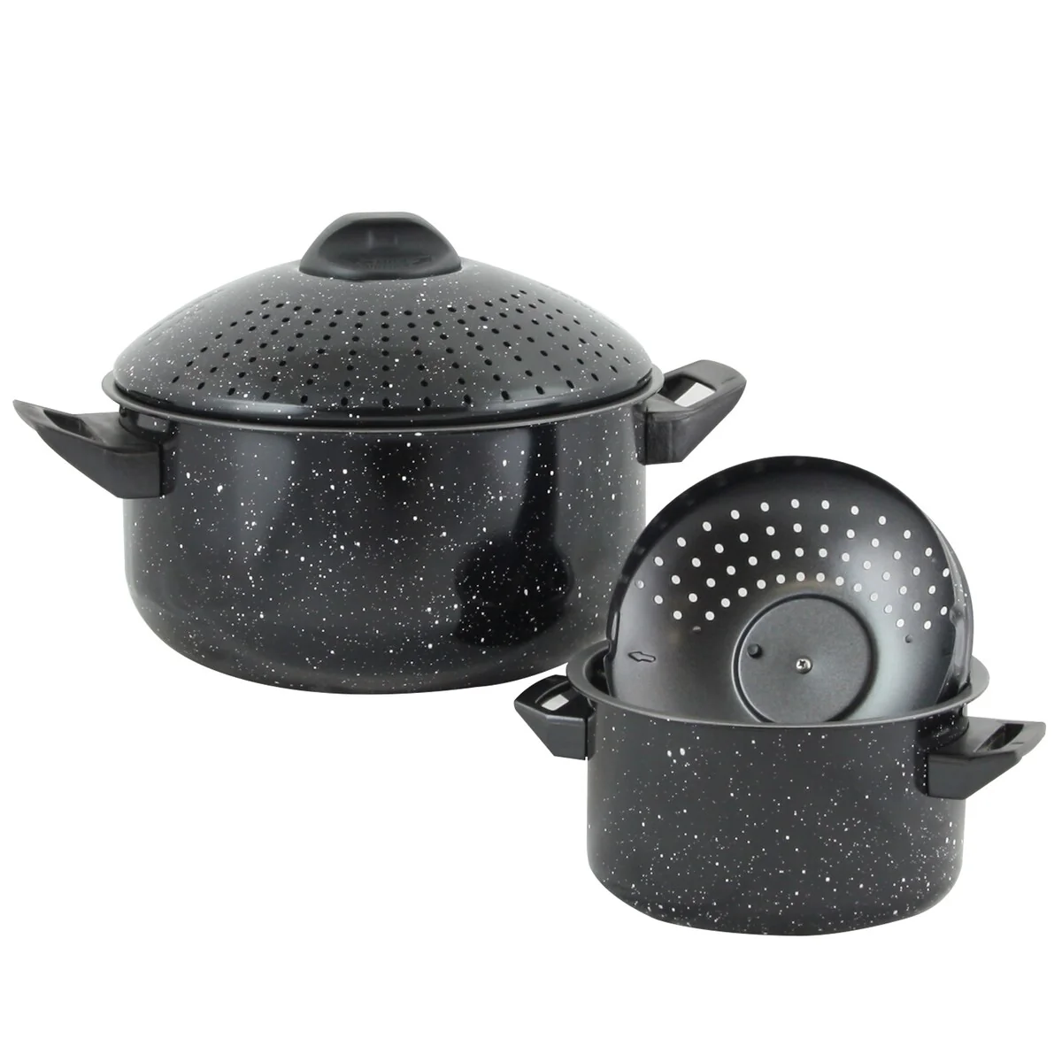 Gibson Home Casselman 4Pc Nonstick Pasta Pot Set in Black w/ Bakelite