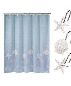 Avanti Linens Sequin Shell 13-Piece Shower Curtain & Hook Set