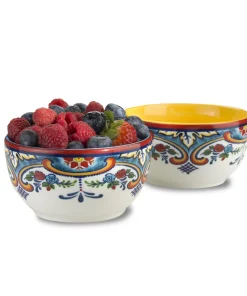 Euro Ceramica Zanzibar 2 Piece 5" Snack Bowl Set - 18 oz