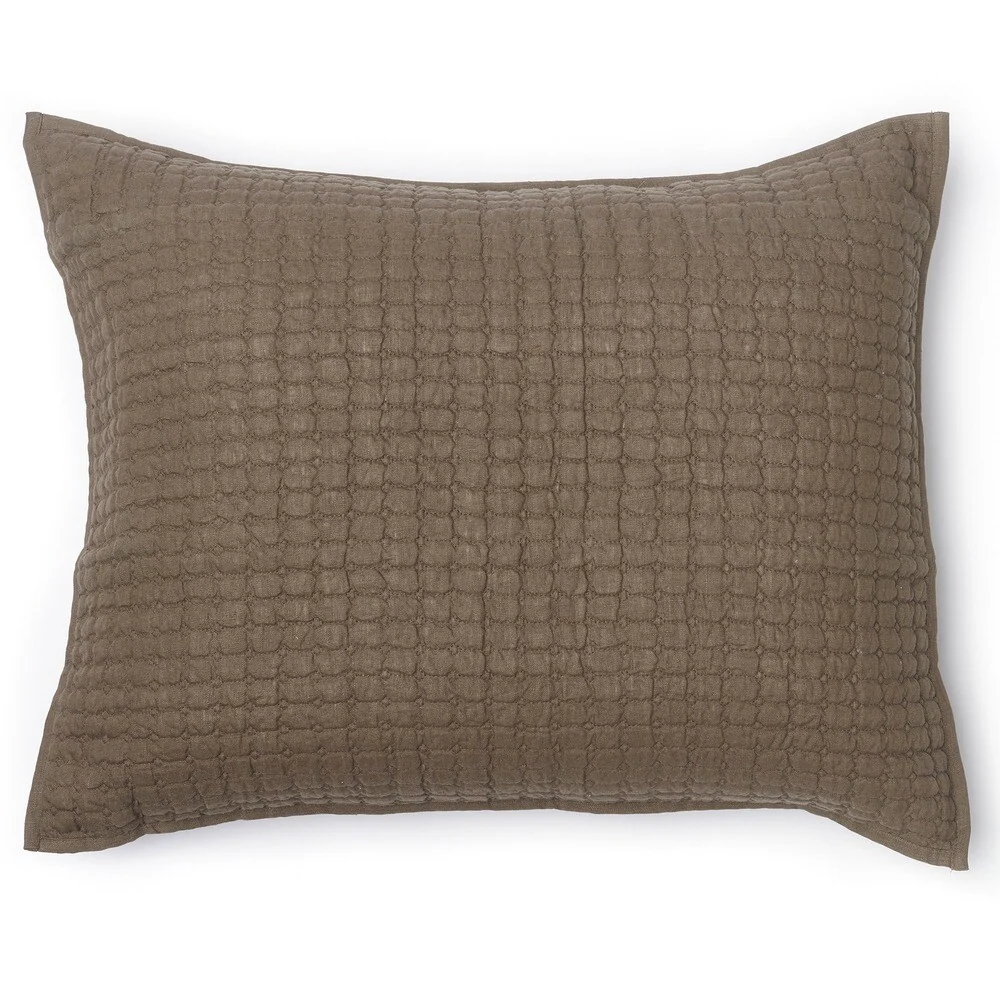 Karina Walnut Brown Standard-size Diamond Quilted Sham