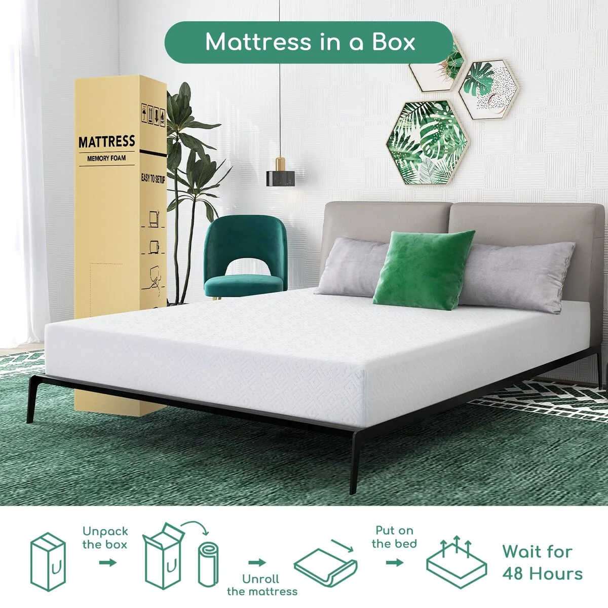 10 Inch Bed Mattress with CertiPUR-US Foam for Supportive, Cooler Sleeping & Pressure Relief