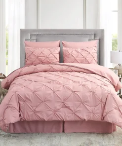 8-piece Pinch Pleated Bed-in-a-Bag Down Alternative Comforter Set