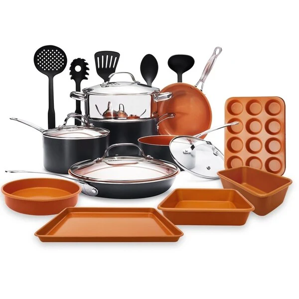Gotham Steel 20 Piece Cookware, Bakeware and Utensil Set Non-stick Copper