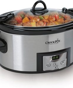 Crock-Pot 6 Quart Cook & Carry Programmable Slow Cooker with Digital Timer, Stainless Steel (CPSCVC60LL-S), pack of 1