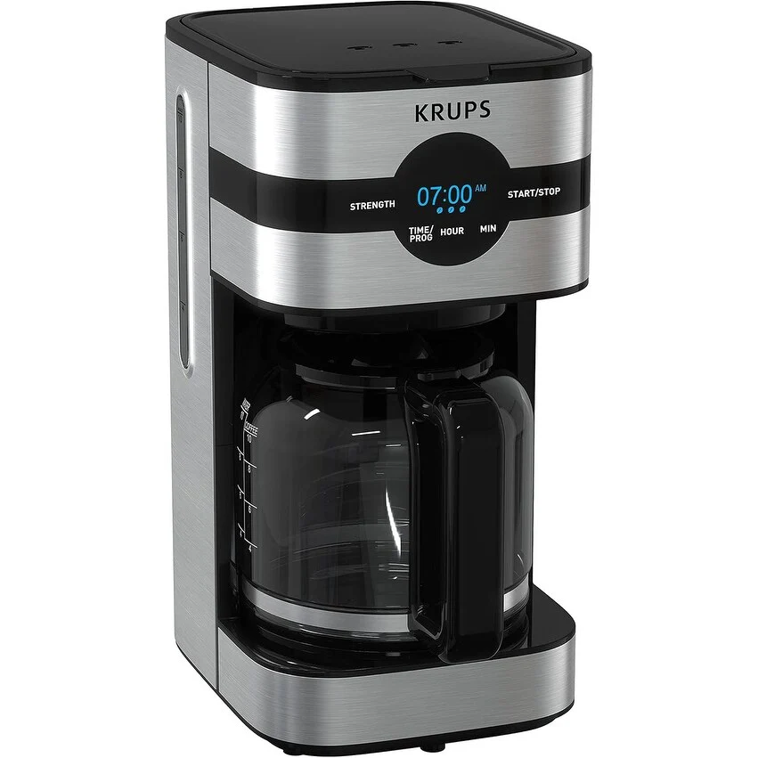 10-Cup Digital Coffee Maker, Black Stainless Steel, Programmable Brewing, Auto Pause & Serve