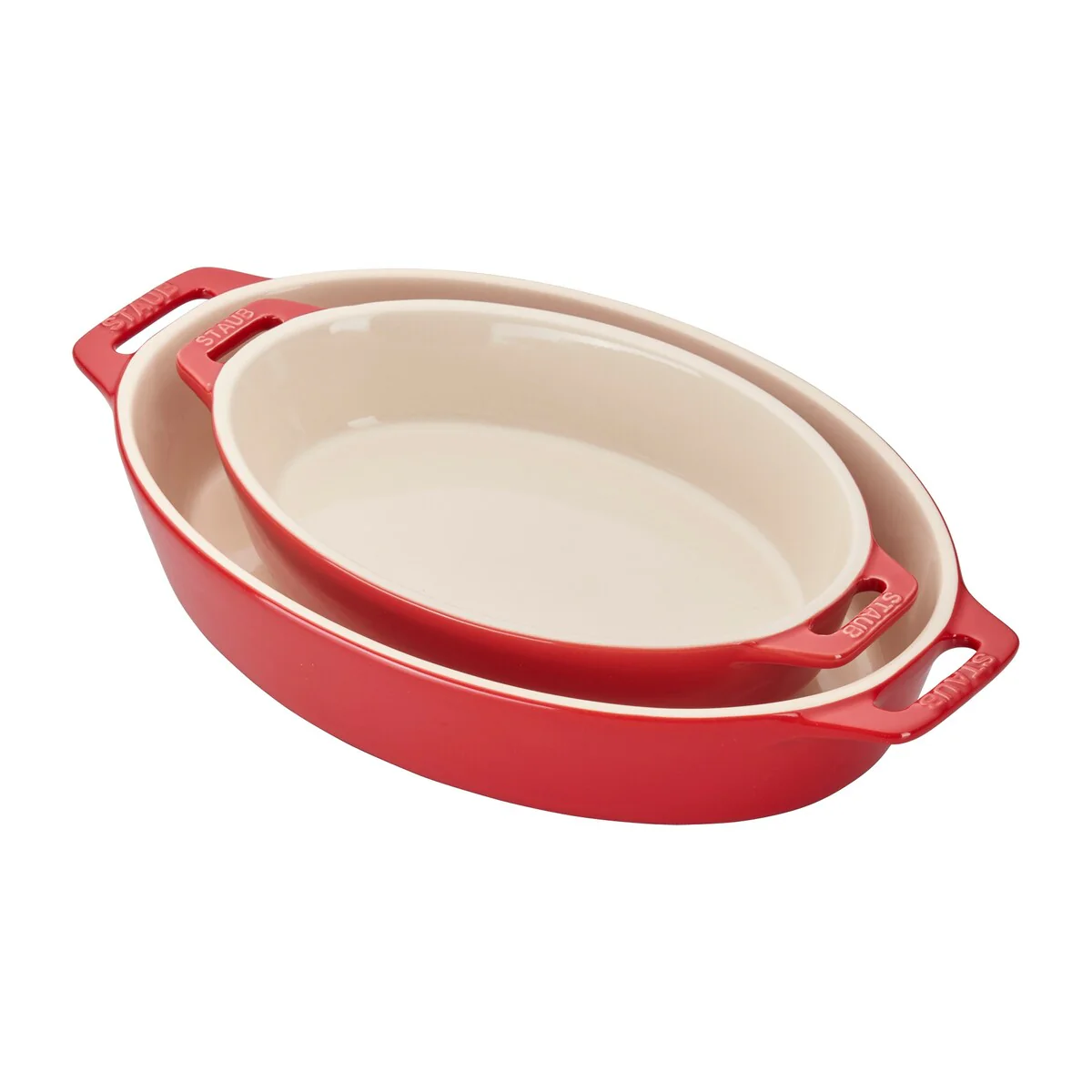 2Pcs Oval Ceramic Baking Dish Set