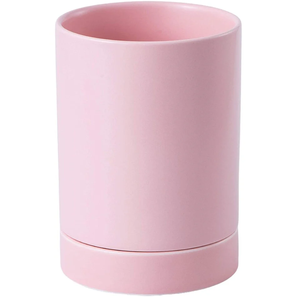 Bruntmor Kitchen Utensil Holder for Countertop, 5.6″ Ceramic Utensil Crock, Matte Glazed Kitchen Décor, Easy to Clean