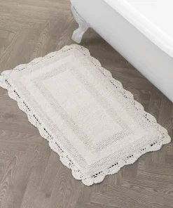 Laura Ashley Reversible Cotton Crochet Bath Rug
