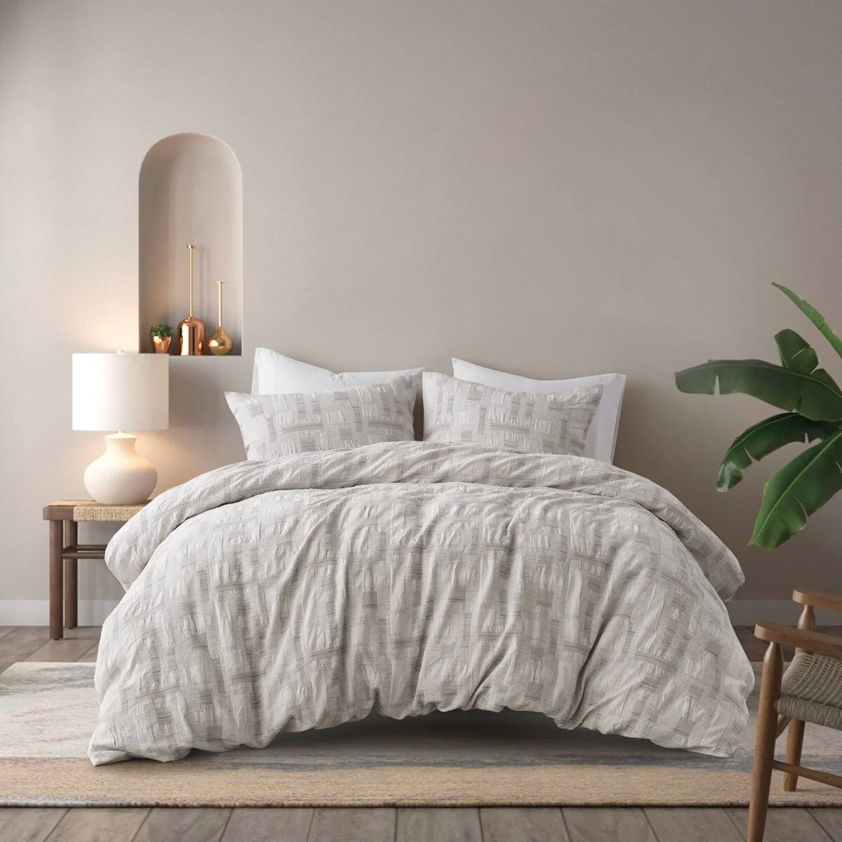 INK+IVY Cairo 3 Piece Cotton Jacquard Duvet Set