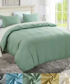 3 Piece Washed Duvet Cover with Zipper Closure