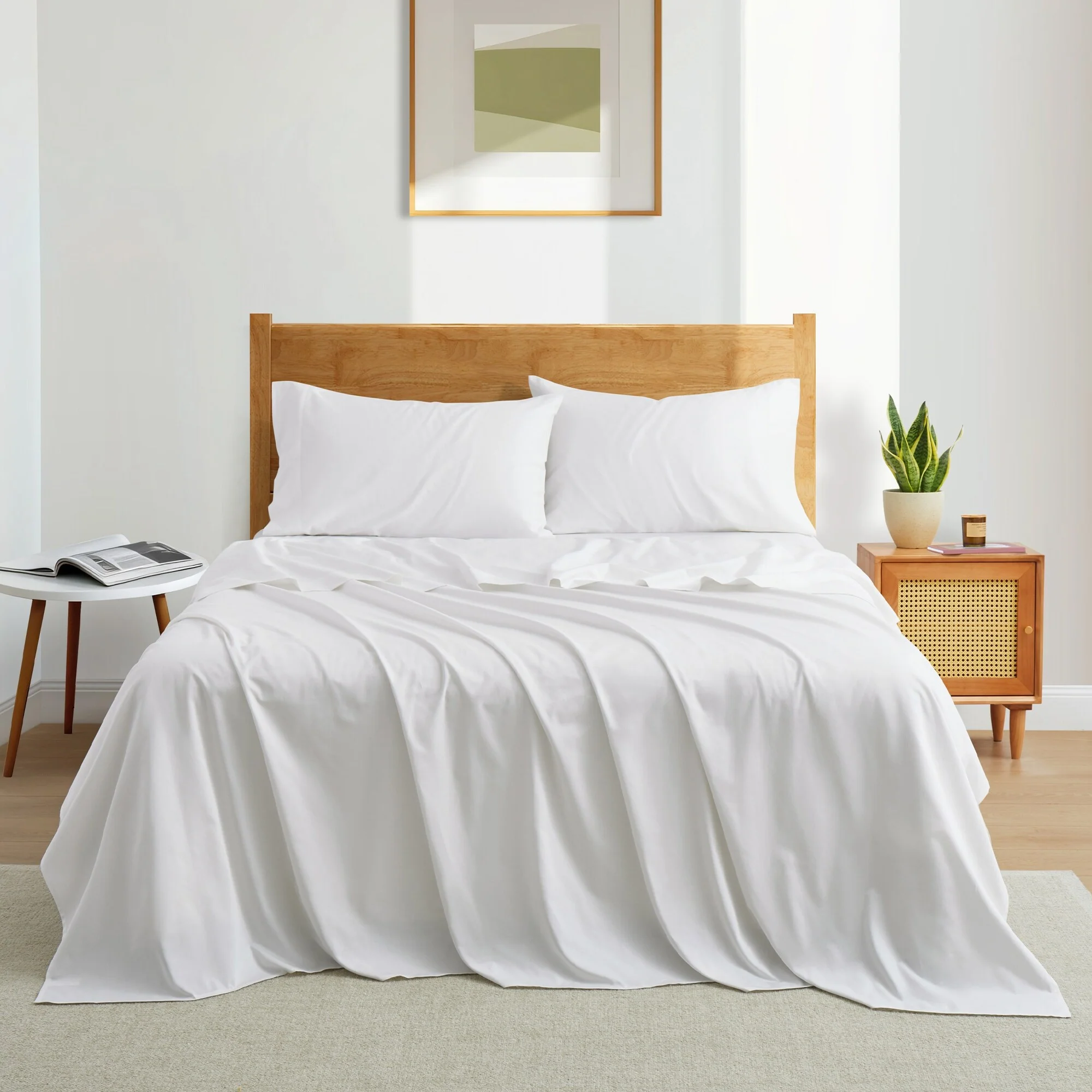 100% Organic Cotton Smooth Breathable Bedding Sheet Set
