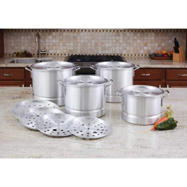 LaCusine Aluminum 12-piece Steamer Stockpot Set