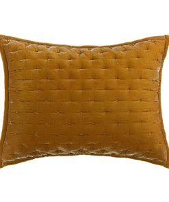 HiEnd Accents Stella Faux Silk Velvet Romantic Western Quilted Pillow Sham, 1PC