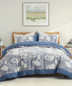 100% Cotton Gauze Double-Layer Floral Jacquard Duvet Cover Set