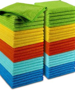 AIDEA Microfiber Cleaning Cloths-50PK, Microfiber Towels for Cars, Premium All-Purpose Car Cloth, Dusting Cloth Cleaning Rags, Absorbent Microfiber Cloth for SUVs, House, Kitchen, Window-12×12"
