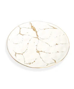 Classic Touch 7" Marbleized Porcelain Dessert Plates Set Of Six