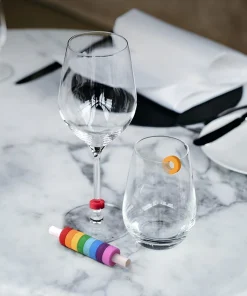 8 Pieces Silicone Drink Marker Wine Glass Charms for Party