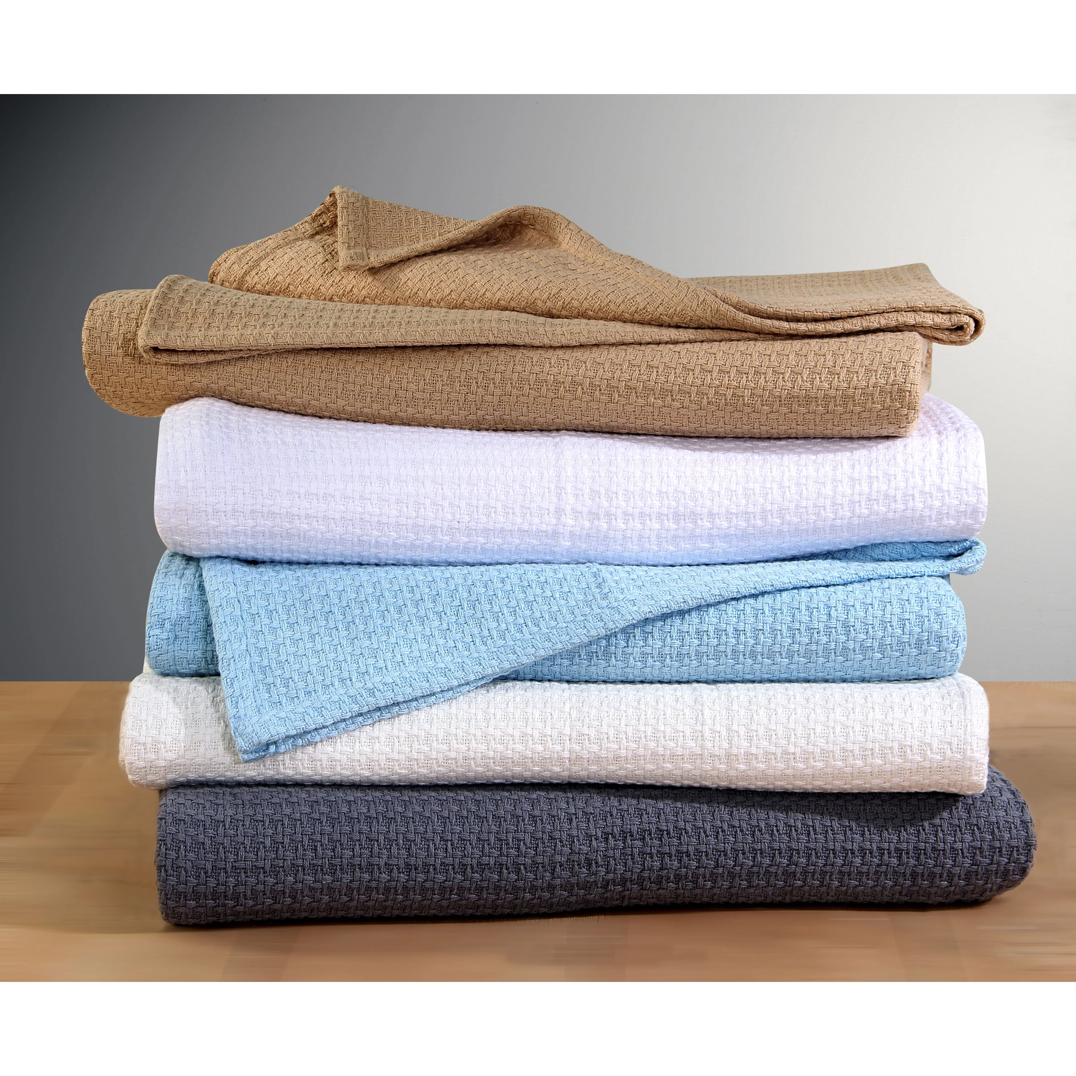 100% Cotton Blanket Basket Weave Stylish Design Soft Cozy Comfortable All Season Light Weight Spread Quilt Bed & Couch/Sofa