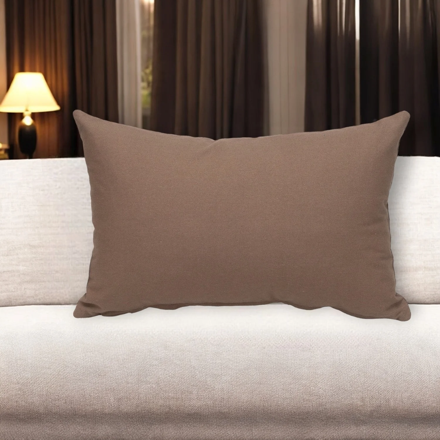 HomeRoots 12" X 18" Brown Cotton Throw Pillow