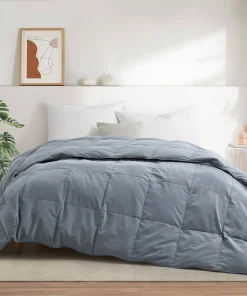 All season & Lightweight White Goose Down Duvet Comforter-Dark Gray
