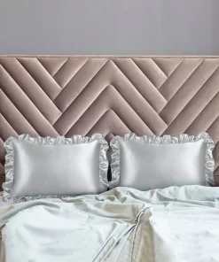 2Pcs Satin Ruffle Pillowcases Envelope Closure