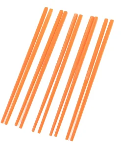 5 Pairs Kitchenware Orange Plastic Chopsticks 8.7" Long - 8.7" x 0.2" x 0.2" (L*W*T)
