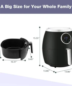 6 Quart Air Fryer Electric Hot Air Fryer - 6.0QT+7Presets+Digital