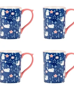 10 Strawberry Street Lylah Animals Mug, Set of 4