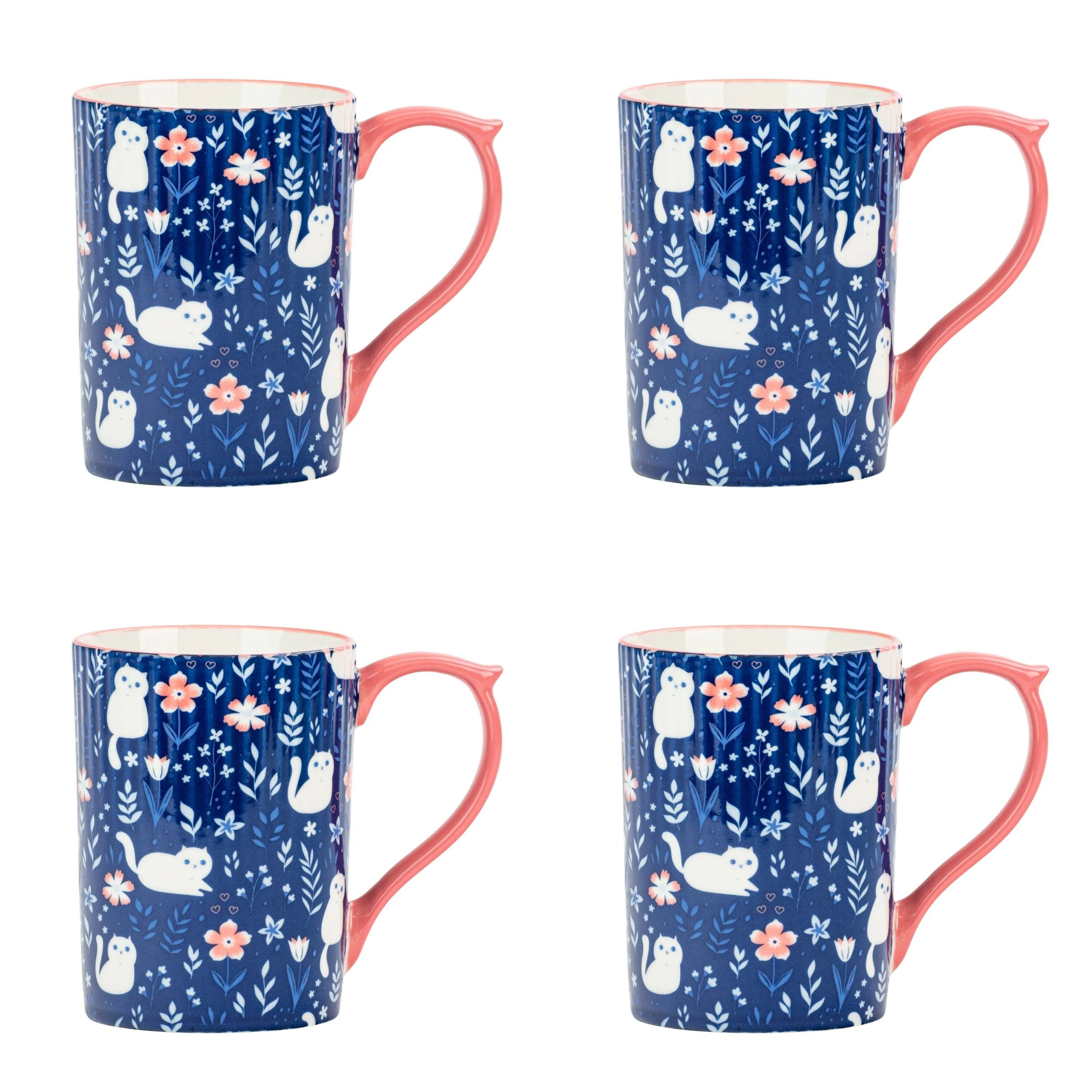 10 Strawberry Street Lylah Animals Mug, Set of 4