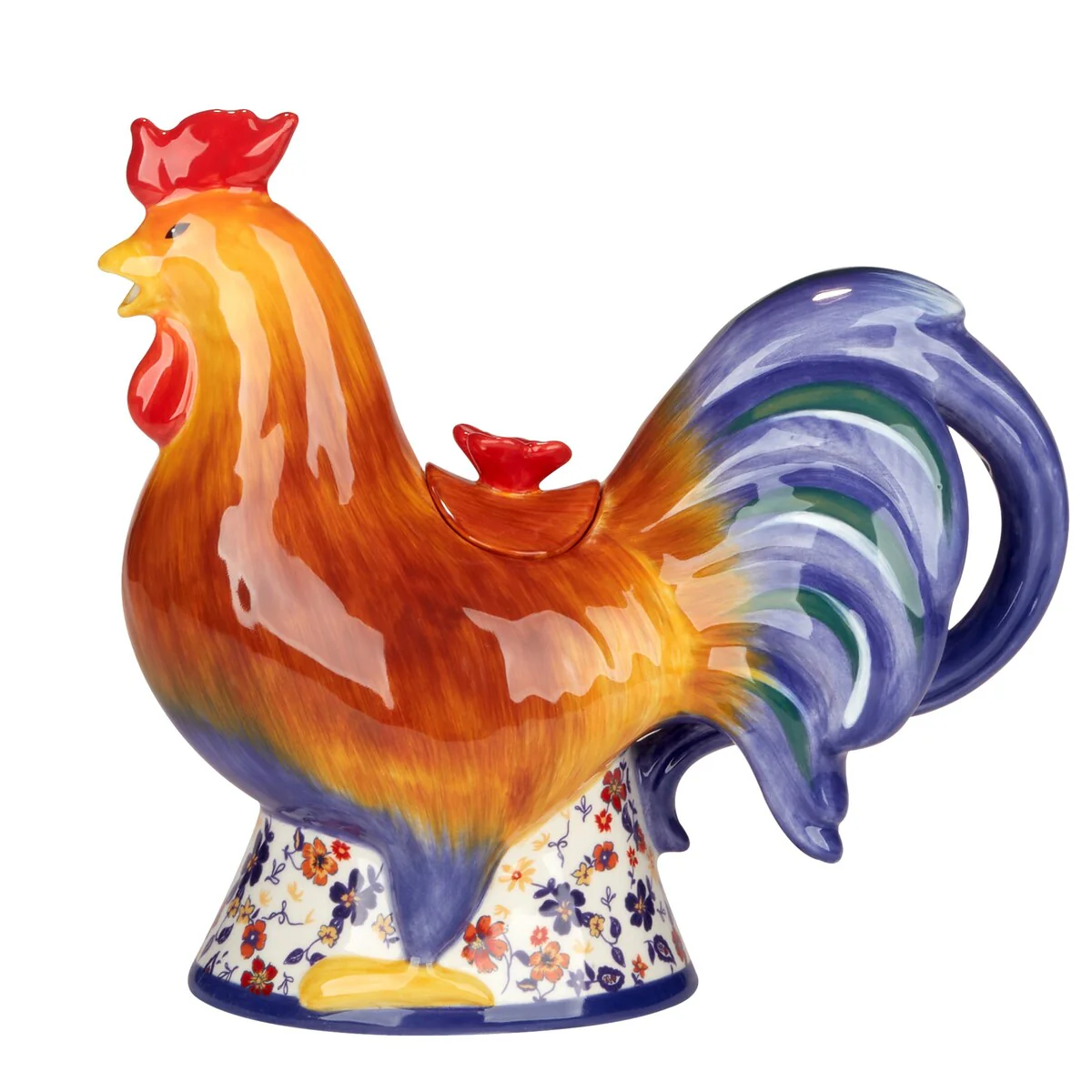 Certified International Morning Rooster 3-D Rooster Teapot - 9.25" x 4.5" x 8"