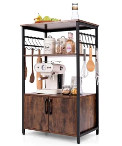 Costway 3 Tier Kitchen Baker’s Rack with Cabinet 2 Open Shelves - See Details