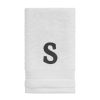 Avanti Linens Wht/Gry Block Monogram Fingertip Towel - Fingertip Towel