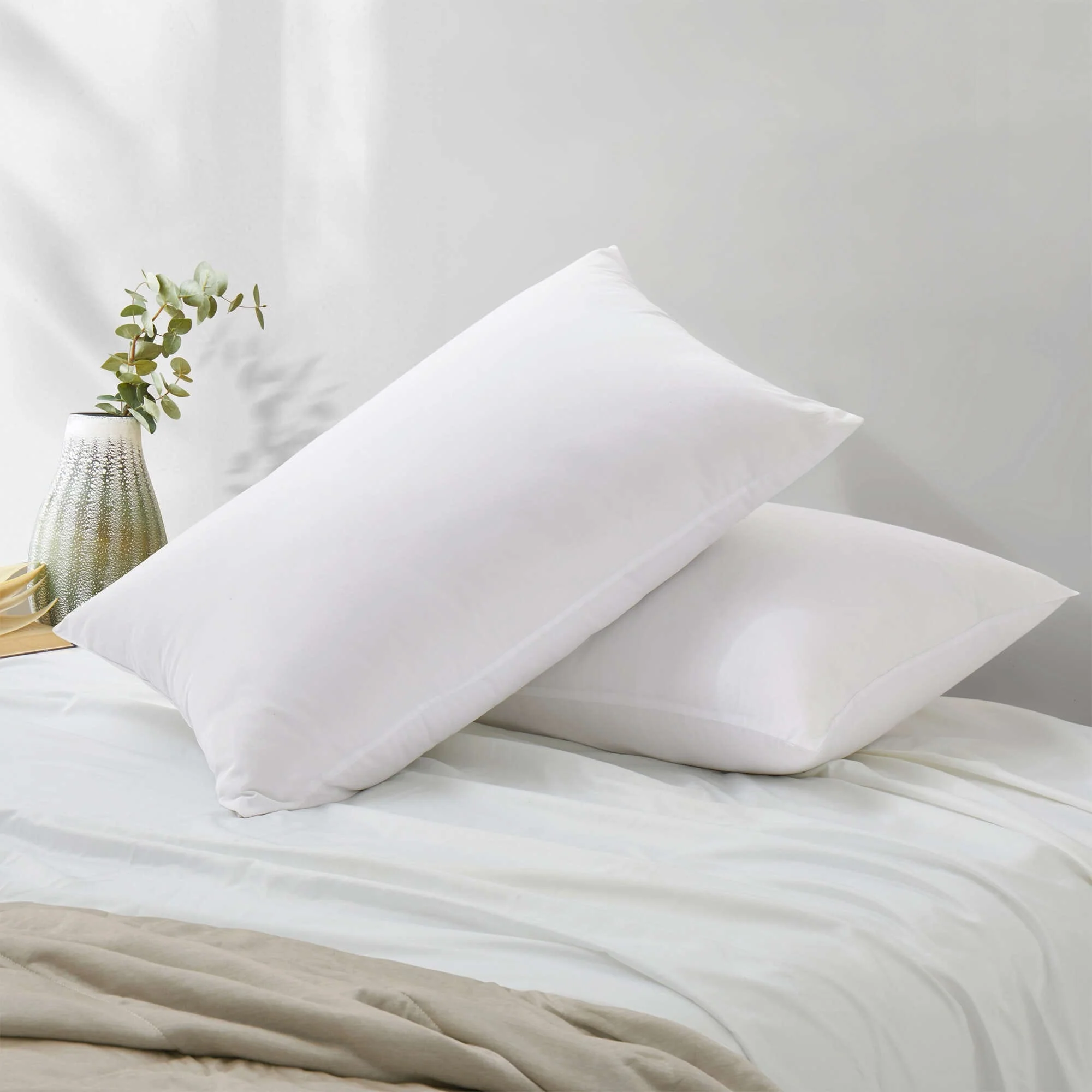 2 Pack Goose Feather Down & Alternative Pillows All Firmness Levels