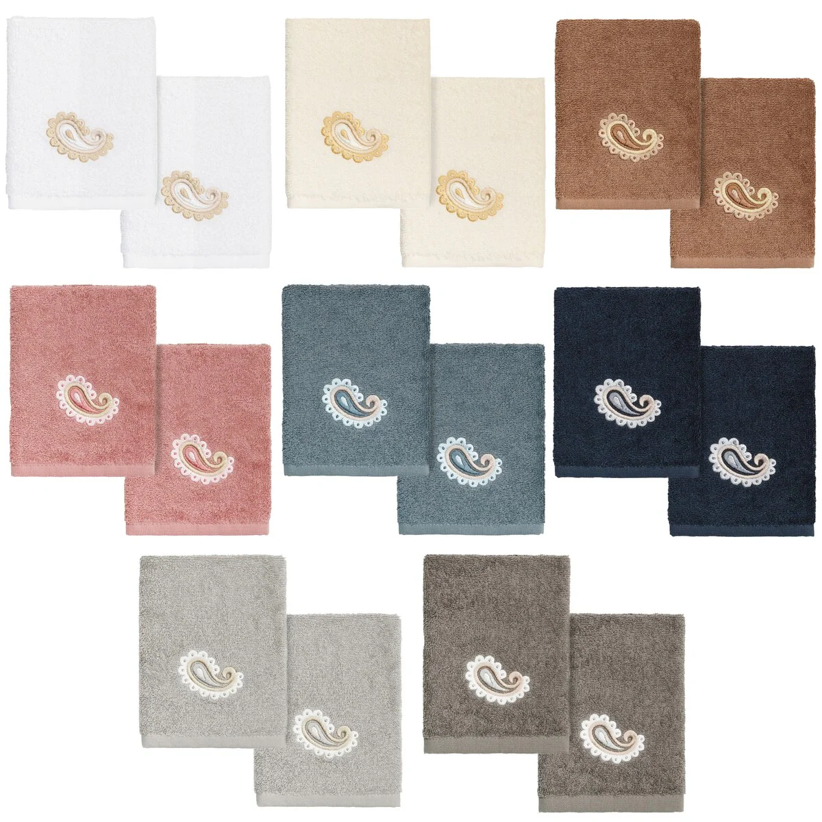 Authentic Hotel and Spa Turkish Cotton Mackenzie 2PC Washcloth Set