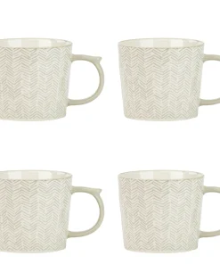 10 Strawberry Street Madison Abstract Elegance Mugs, Set of 4