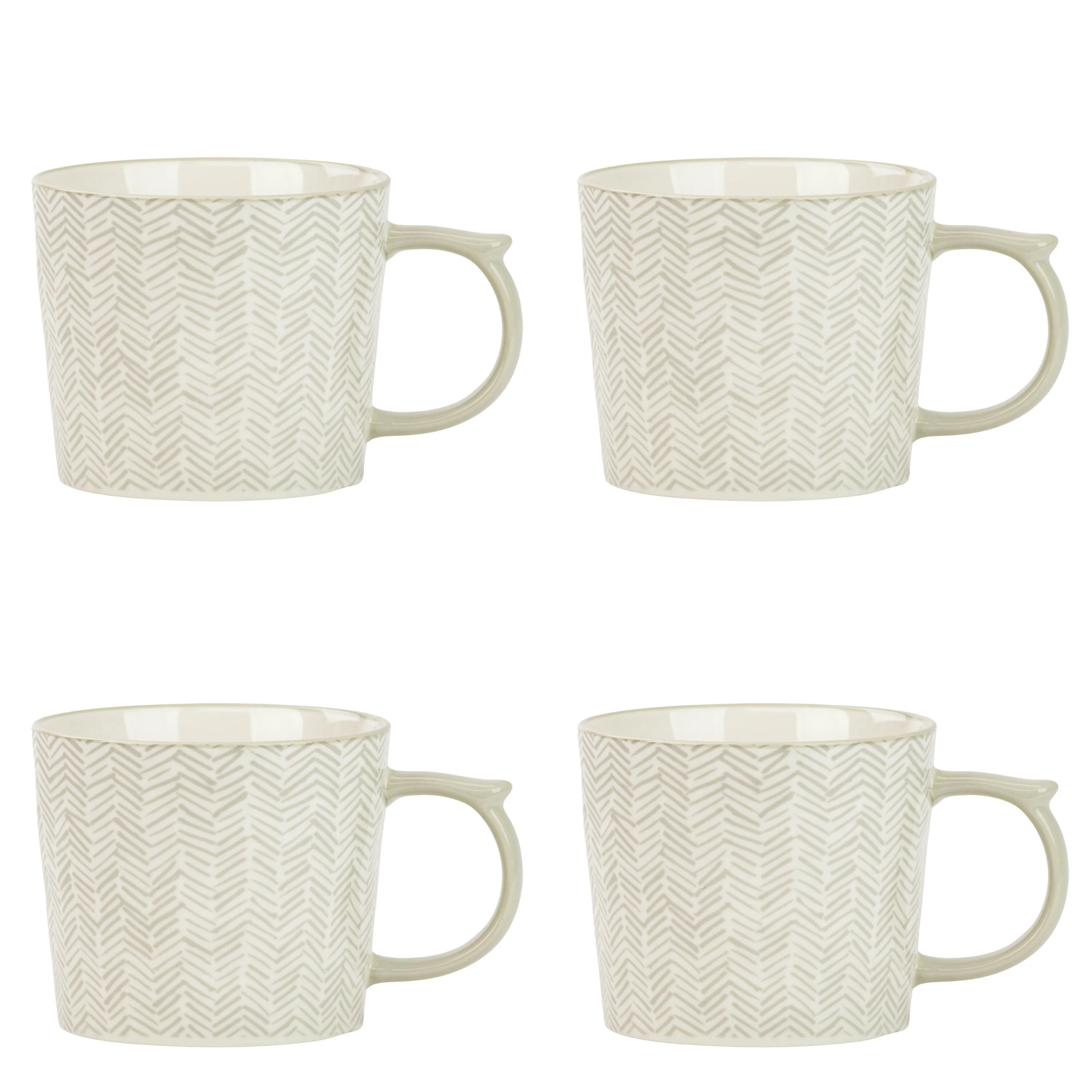 10 Strawberry Street Madison Abstract Elegance Mugs, Set of 4