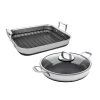 LIVWELL DiamondClad 4pc Hybrid Nonstick Skillet & Roasting Pan Set