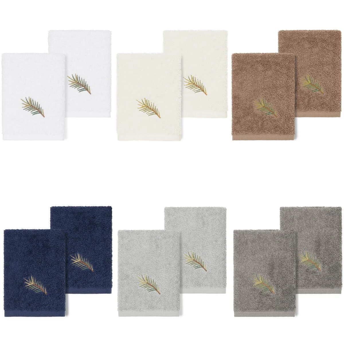 Authentic Hotel and Spa 100% Turkish Cotton Pierre 2PC Embellished Washcloth Set