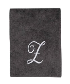 Avanti Linens Granite/Silver Script Monogram Bath Towel Letter Z - Bath Towel