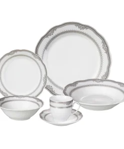 Lorren Home Trends 'Victoria' 24-piece Porcelain Dinnerware Set