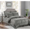 Elegant Comfort 8-PIECE Bed-in-a-Bag Bamboo Design Comforter with Storage Pockets