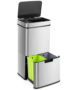 Costway 19 Gal Kitchen Trash Can with Soft Closing Lid & Stay-open