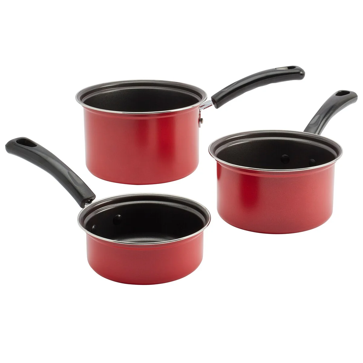 Basic Essentials 8PC Carbon Steel Cookware Set with Bakelite Handle - Red