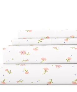 Becky Cameron Soft Floral Pattern 4-piece Deep Pocket Bed Sheet Set