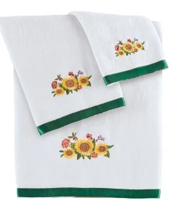 3-Piece Lovely Sunflower Arrangement Bath Towel Set - 9.000 x 6.250 x 3.250