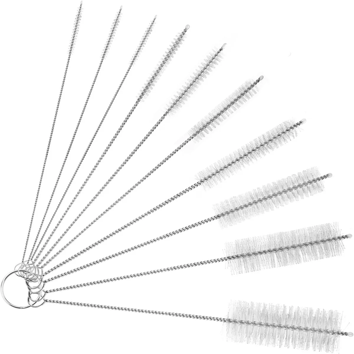 Long Straw Brush Nylon Pipe Tube Cleaner 8.2ihch Set of 10