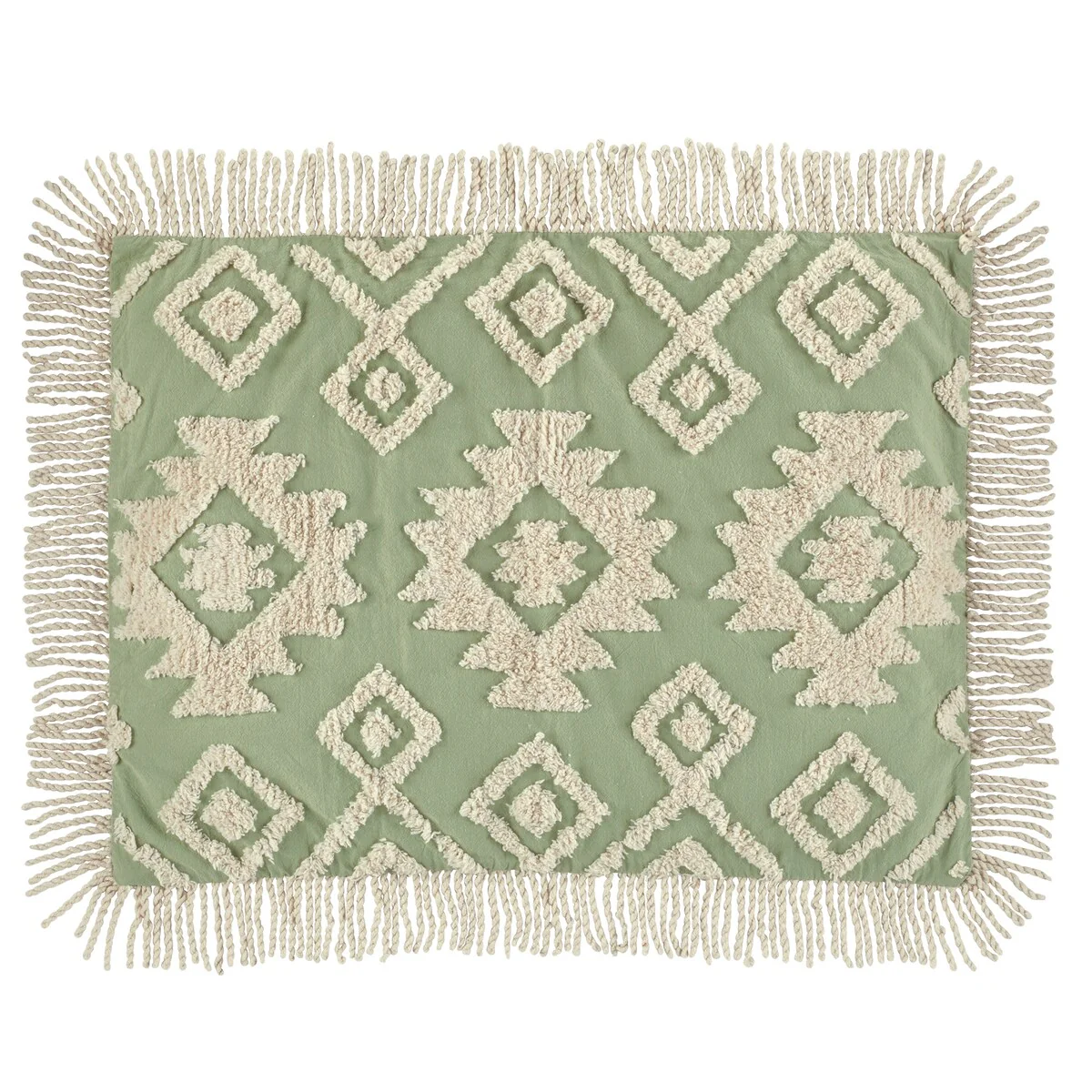 Aztec Textured Chenille Fringe Border Pillow Sham