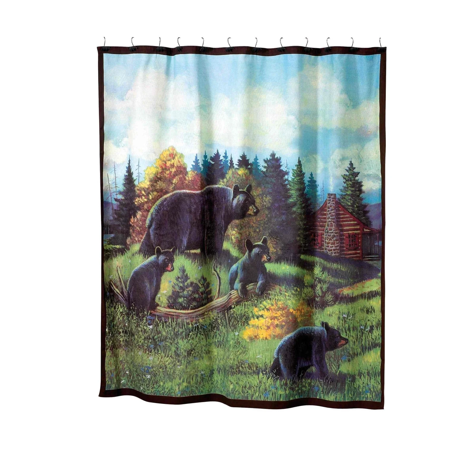 Avanti Linens Black Bear Lodge Shower Curtain